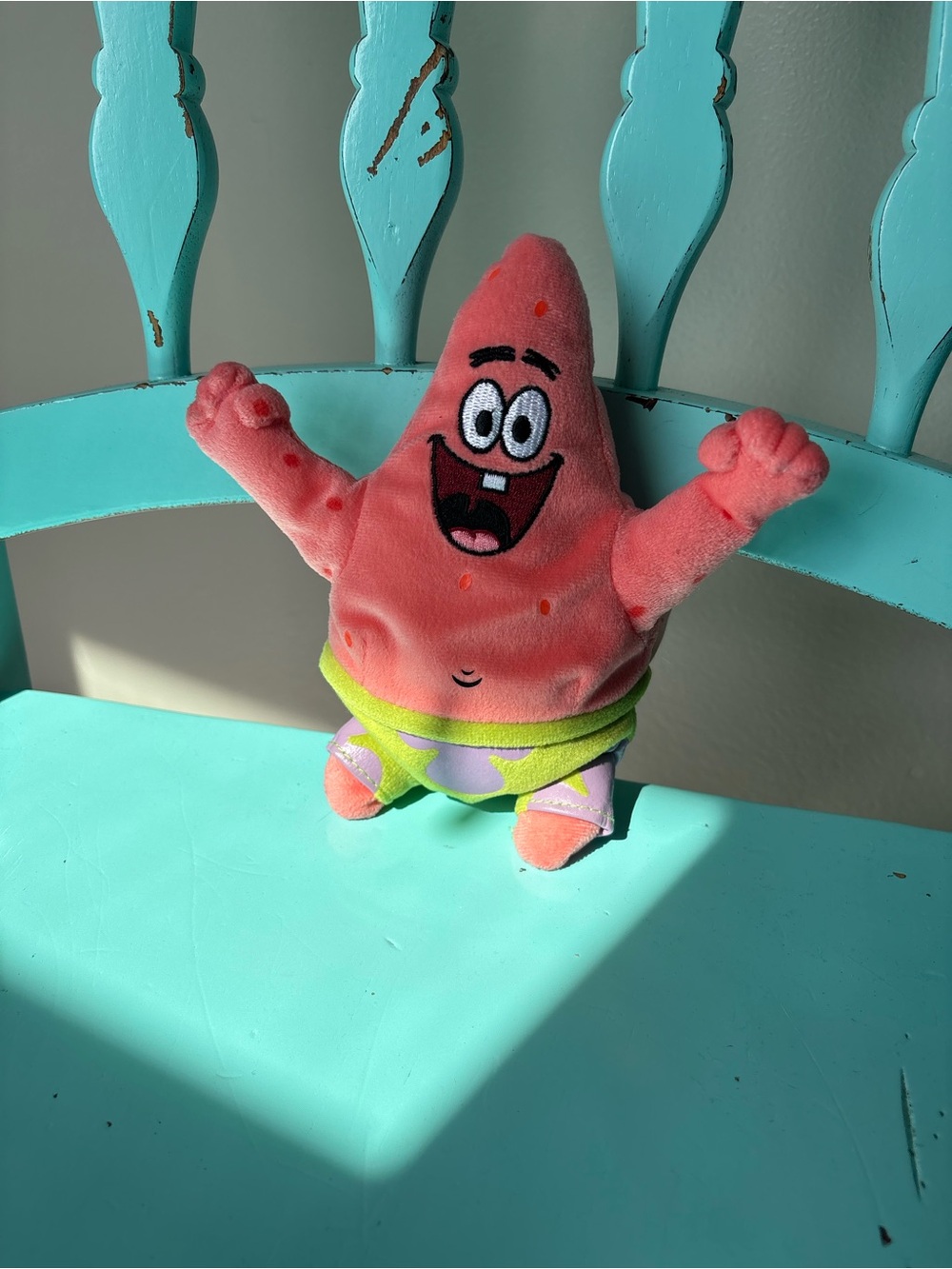 Ty Patrick Star Plush - Pink with Green & Purple Shorts